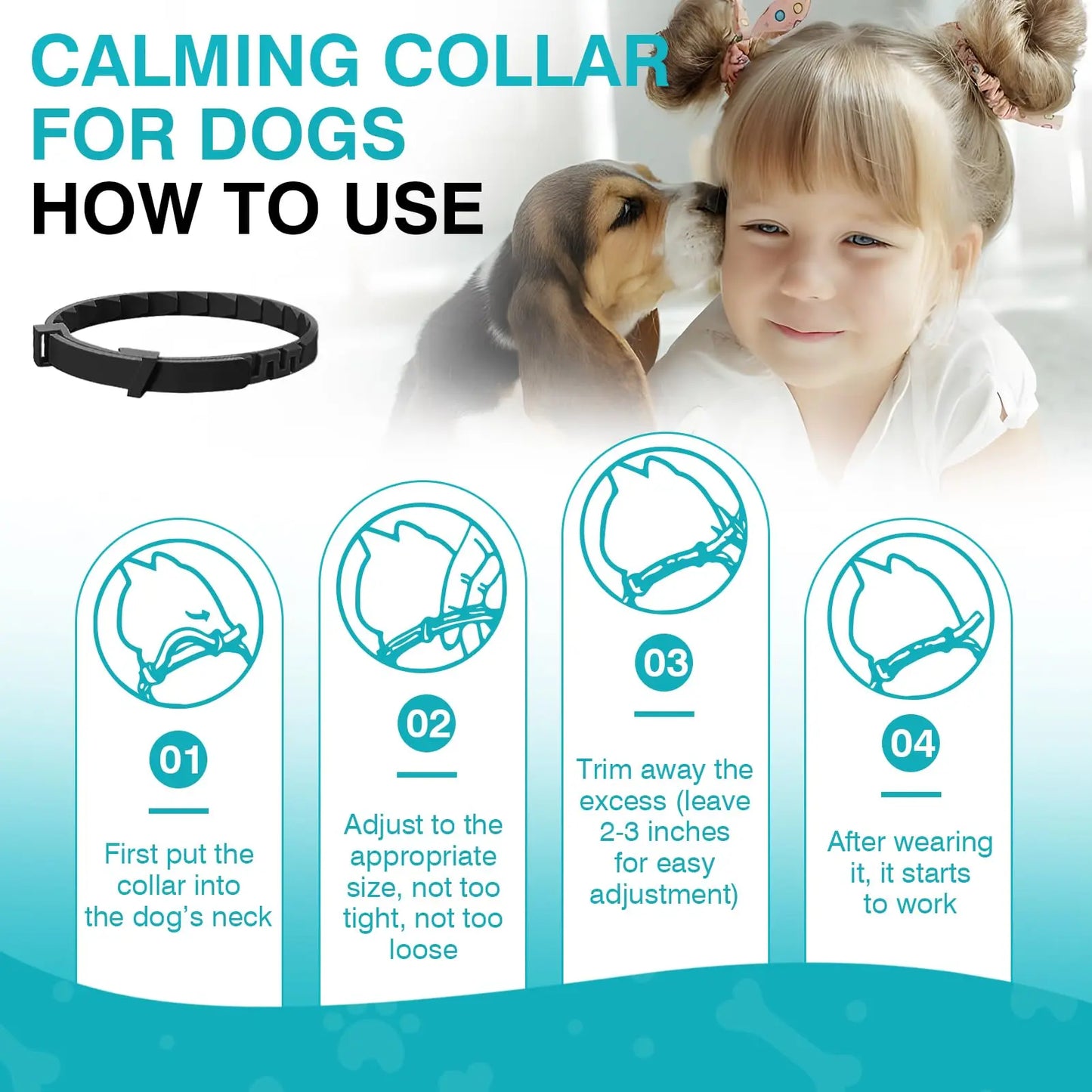 Pet Pulse Calming Collar for Dogs - 6 Pack Adjustable Pheromone Collars for Stress Relief and Separation Anxiety, 60 Days of Calm for Small, Medium, and Large Dogs, Waterproof Design, 25 Inch