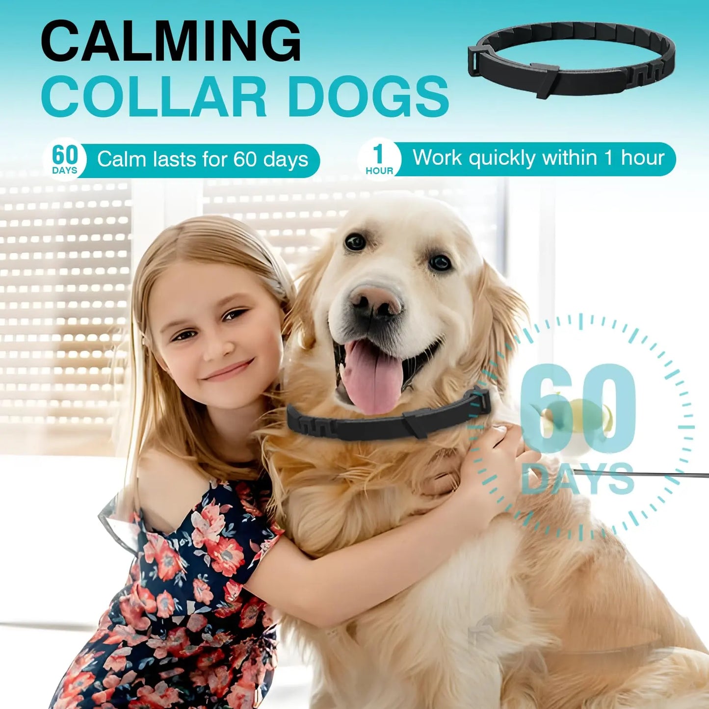 Pet Pulse Calming Collar for Dogs - 6 Pack Adjustable Pheromone Collars for Stress Relief and Separation Anxiety, 60 Days of Calm for Small, Medium, and Large Dogs, Waterproof Design, 25 Inch