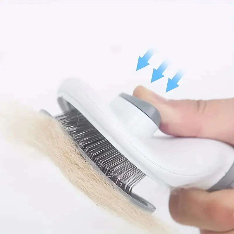 Professional Self-Cleaning Pet Hair Removal Comb for Cats and Dogs