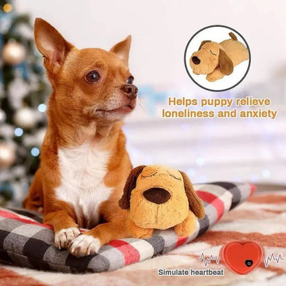 Heartbeat Plush Dog Toy for Calming and Sleep Support - Alleviates Separation Anxiety and Stress