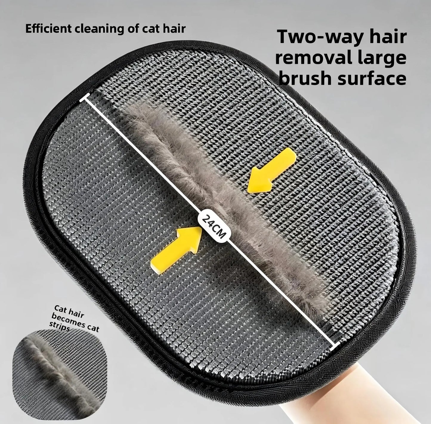 Electrostatic Pet Hair Remover Gloves - Dual-Sided Brush for Effective Cat and Dog Hair Removal from Furniture, Carpets, and Car Seats - Reusable Grooming Tool