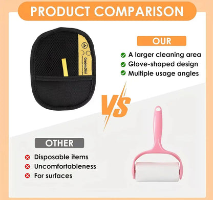 Electrostatic Pet Hair Remover Gloves - Dual-Sided Brush for Effective Cat and Dog Hair Removal from Furniture, Carpets, and Car Seats - Reusable Grooming Tool