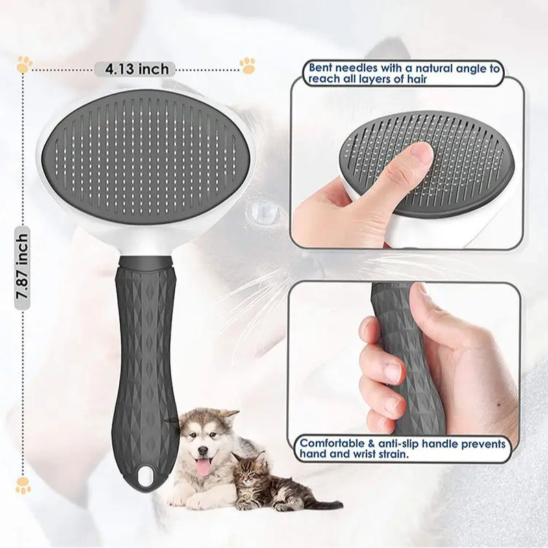 Professional Self-Cleaning Pet Hair Removal Comb for Cats and Dogs