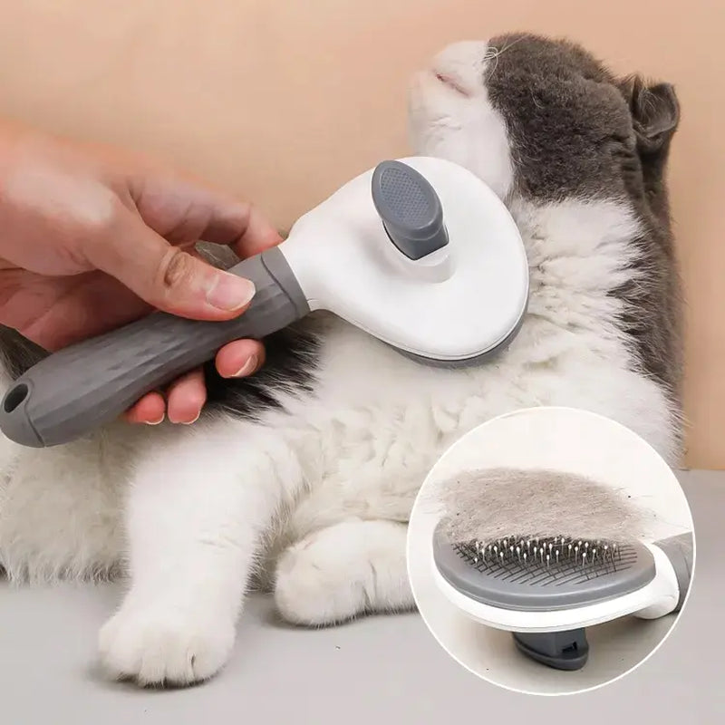 Professional Self-Cleaning Pet Hair Removal Comb for Cats and Dogs