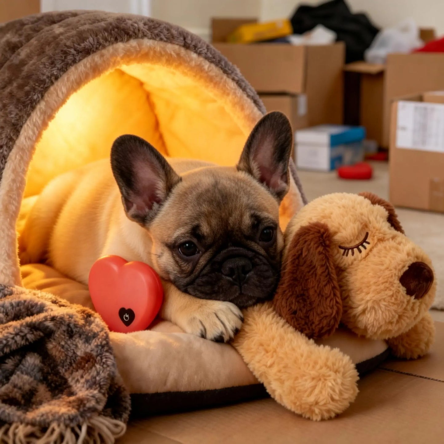 Heartbeat Plush Dog Toy for Calming and Sleep Support - Alleviates Separation Anxiety and Stress